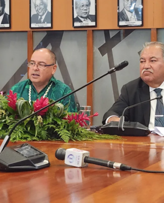 Brown, Rabuka and Manele to lead Pacific mission to New Caledonia Pacific Islands Forum (PIF) Chair and Cook Islands Prime Minister Mark Brown (left) and PIF Secretary General Baron Waqa