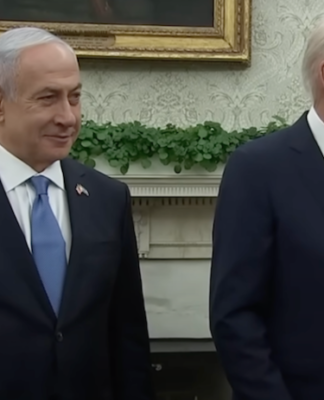 Israeli Prime Minister Benjamin Netanyahu and US President Joe Biden at the White House