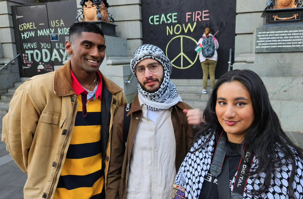 Protesters at the "Stop the War on Children" rally in Auckland