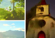 A collage of the many fires on New Caledonia’s Catholic missions