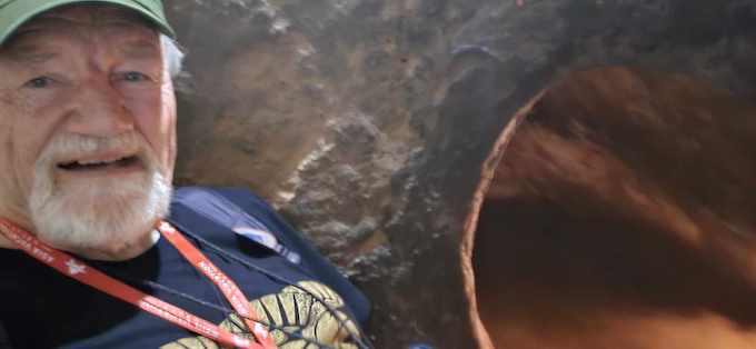 David at a tunnel entrance 