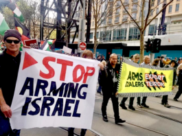 Part of the pro-Palestine march in Naarm/Melbourne last Sunday