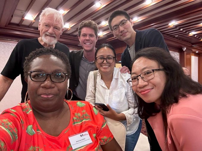 Papua New Guinea's Belinda Kora (left) and RSF colleagues