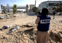 Photojournalist Doaa al Baz working in Gaza