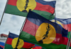 Kanak flags lifted high at a pro-independence rally in Nouméa