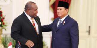 PNG Prime Minister James Marape with newly inaugurated Indonesian President Prabowo Subianto