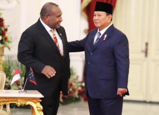 PNG Prime Minister James Marape with newly inaugurated Indonesian President Prabowo Subianto