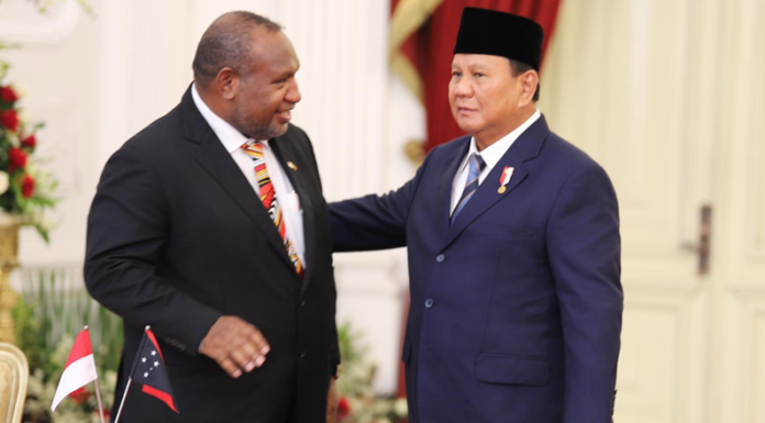 PNG Prime Minister James Marape with newly inaugurated Indonesian President Prabowo Subianto