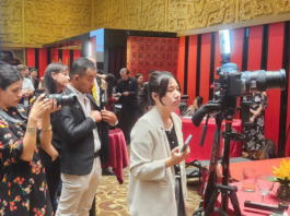 Journalists at Taipei's Grand Hotel reception celebrating seven years of the Asia Pacific regional office of RSF