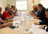 The Pacific Islands Forum's "Troika-Plus" leaders (right) hold a talanoa session with New Caledonia President Louis Mapou