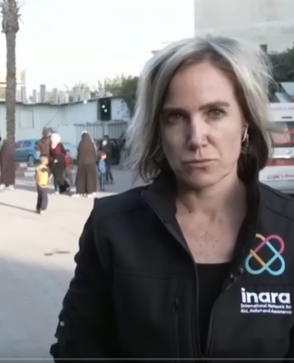 Arwa Damon, founder of the medical nonprofit INARA, speaks from Deir al-Balah in Gaza