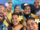 John Taukave (left) from the Micronesian Center for Sustainable Transport and Miss Samoa Litara Ieremia-Allan (second from left) at COP29