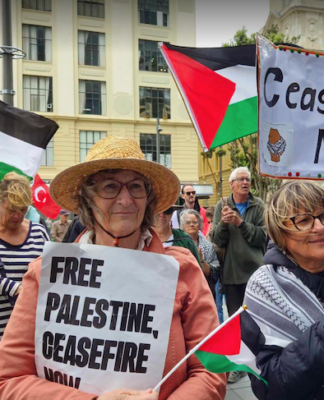 Palestine supporters in Aotearoa New Zealand protesting against the genocide and calling for an immediate ceasefire