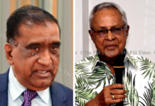 NFP president Parmod Chand (left) and Fiji Labour Party leader Mahendra Chaudhry