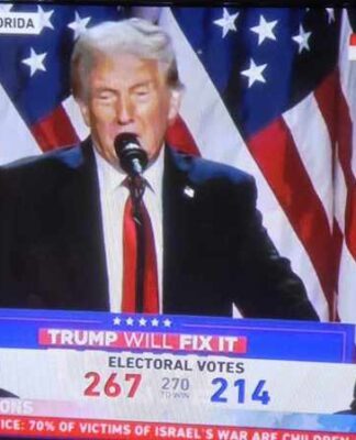 The moment former US president Donald Trump declared victory at Palm Beach