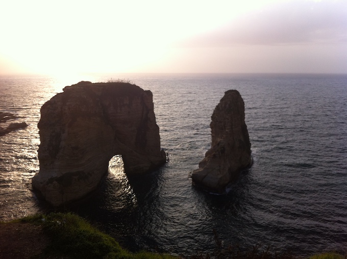 Where the author ate his Za’atar man’ousheh - Pigeon’s Rock, Corniche, Beiruit