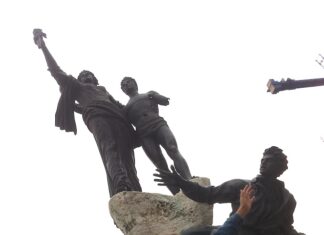 The author, Joe Hendren, stands in Martyr's Square, Beruit