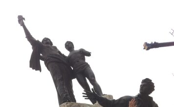 The author, Joe Hendren, stands in Martyr's Square, Beruit