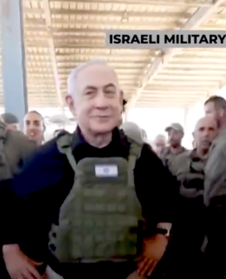 Israeli Prime Minister Benjamin Netanyahu in military gear