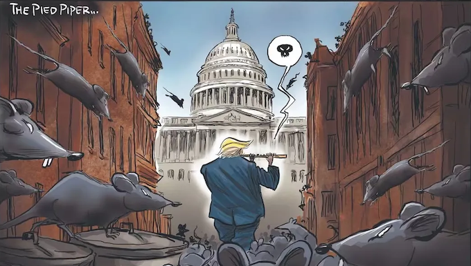Gavin Ellis: A day to be gripped by fear – ‘freedom’ will lose its true meaning This "Pied Piper" cartoon illustrating this commentary was drawn by Rod Emmerson.