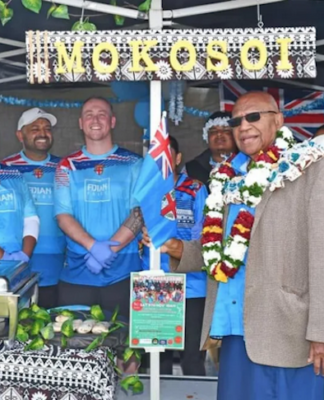 Fiji Prime Minister Sitiveni Rabuka in Auckland with the Fijian community for Fiji Day festivities