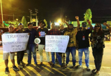 Papuan People’s Solidarity members protest in Sorong last month against President Prabowo Subianto’s plan to resume a transmigration programme