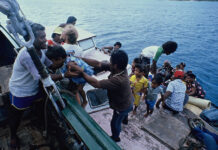 Rainbow Warrior crew help Rongelap islanders