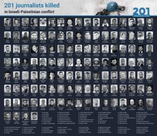 201 Palestinian journalists killed in Israel's war on Gaza
