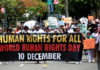 Fiji human rights protesters march through Suva City yesterday