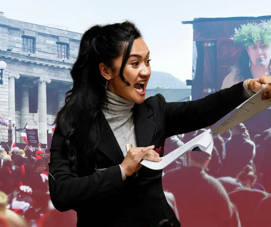 An example of Aotearoa's "kohanga generation" is the country's youngest MP, Hana-Rawhiti Maipi-Clarke