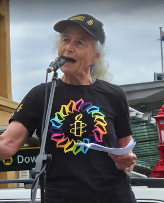 Amnesty International Aotearoa's people power manager Margaret Taylor