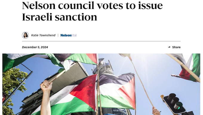 Nelson votes to sanction Israel