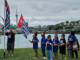 Tamariki raising the West Papuan independence flag Morning Star