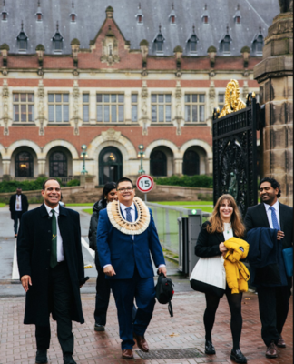 Climate justice: Vanuatu’s landmark case at ICJ seeks to hold polluting nations responsible Vanuatu's Special Envoy for Climate Change and Environment Ralph Regenvanu with advocate Julian Aguon