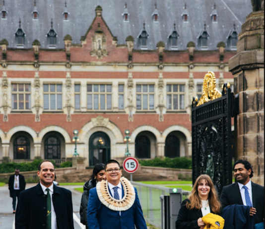 Vanuatu's Special Envoy for Climate Change and Environment Ralph Regenvanu with advocate Julian Aguon