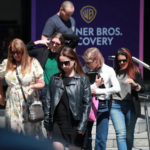 Staff leave the Newshub studio in central Auckland