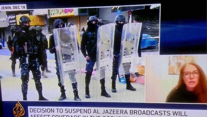 CPJ's Jodie Ginsberg speaking to Al Jazeera