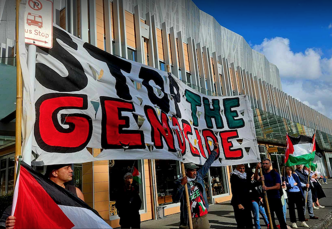 The Auckland City Hospital silent vigil protest today over the genocide in Gaza