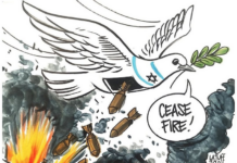 The "Ceasefire" as seen by cartoonist Latuff at Mondoweiss