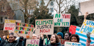 Pacific Islands climate justice protesters among those demonstrating at The Hague