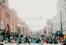 A "Free Dr Hussam" protest in Leeds, United Kingdom