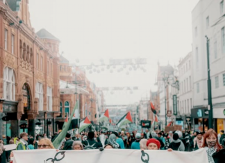 A "Free Dr Hussam" protest in Leeds, United Kingdom