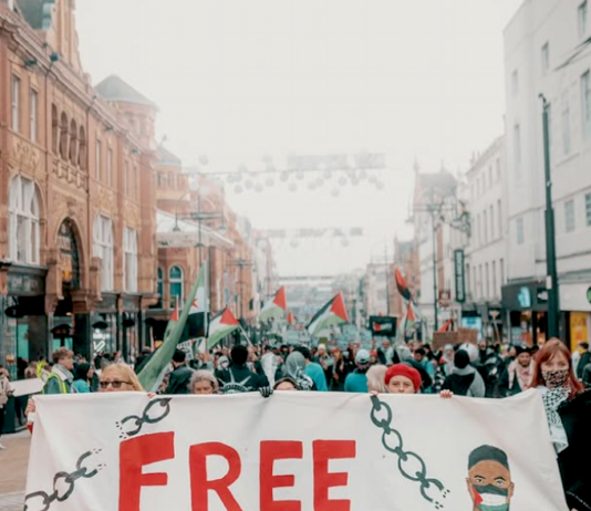 A "Free Dr Hussam" protest in Leeds, United Kingdom