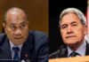 Kiribati President Taneti Maamau (left) and NZ Foreign Minister Winston Peters