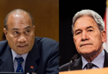 Kiribati President Taneti Maamau (left) and NZ Foreign Minister Winston Peters