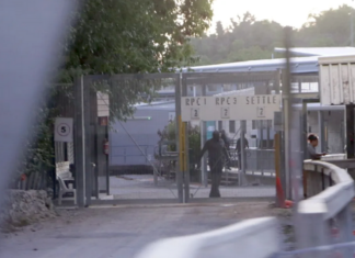 The entrance to Nauru's Regional Processing Centre One (RPC1) currently holding about 90 asylum seekers