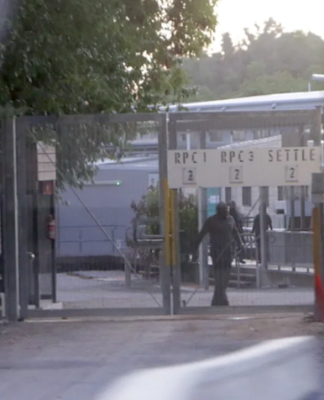 The entrance to Nauru's Regional Processing Centre One (RPC1) currently holding about 90 asylum seekers