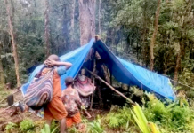 Displaced Oksop villagers in West Papua