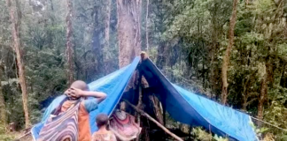 Displaced Oksop villagers in West Papua