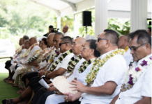 Samoan cabinet ministers at this week's swearing-in ceremony for the new ministers